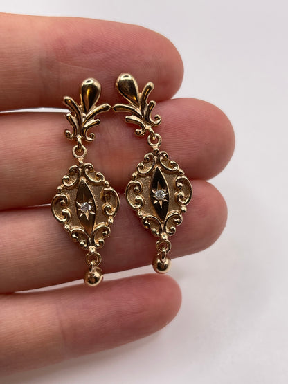 9ct gold diamond earrings