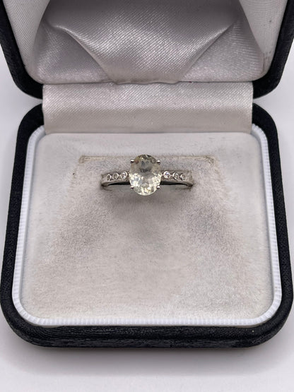 Silver gemstone ring