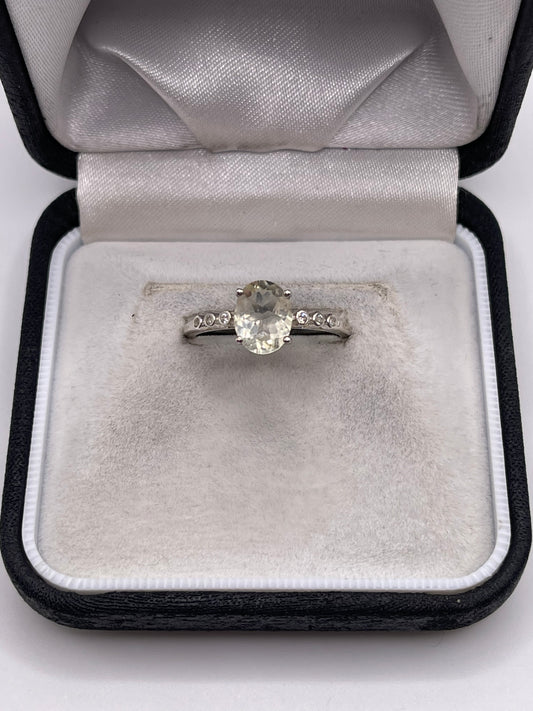 Silver gemstone ring