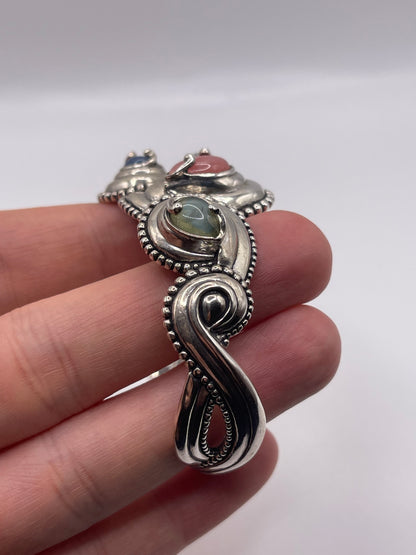 Silver gemstone bangle