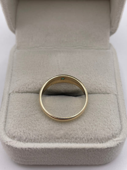 9ct gold emerald gypsy ring