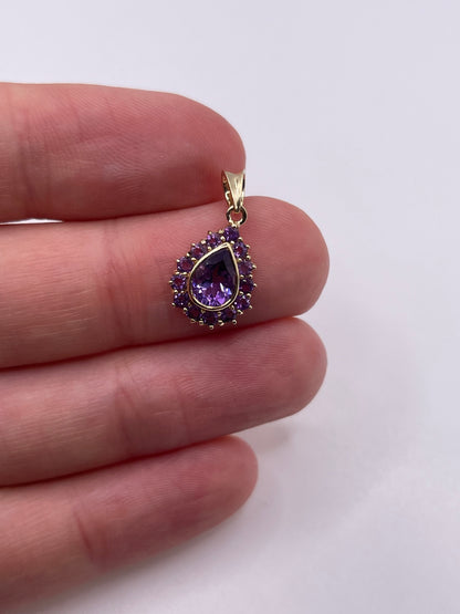 9ct gold amethyst pendant