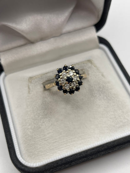 9ct gold sapphire and diamond ring