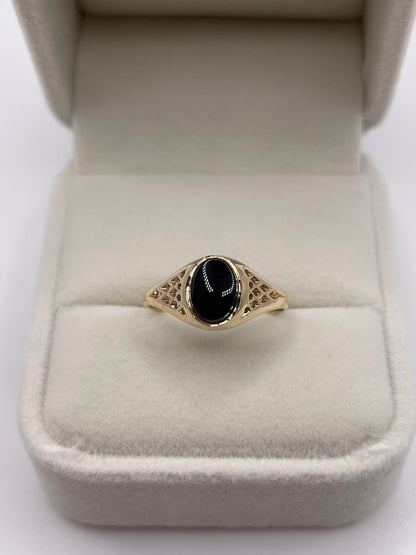 9ct gold onyx signet ring