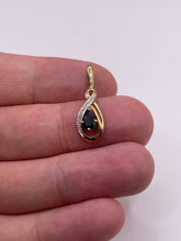 Load image into Gallery viewer, 9ct gold sapphire and diamond pendant
