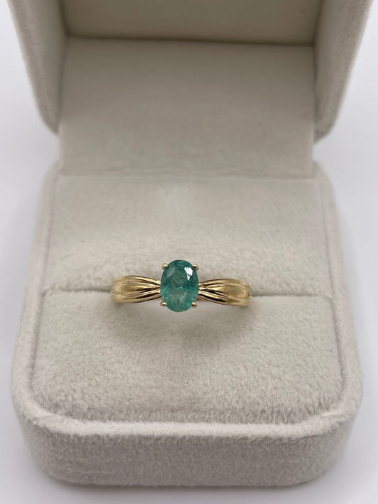 9ct gold emerald ring