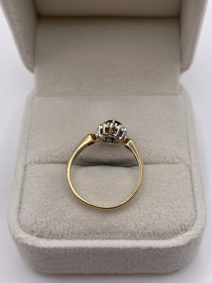 9ct gold sapphire and diamond ring
