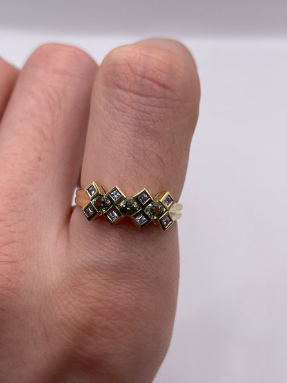 9ct gold sapphire cluster ring
