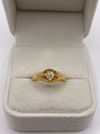 Antique 18ct gold diamond gypsy ring