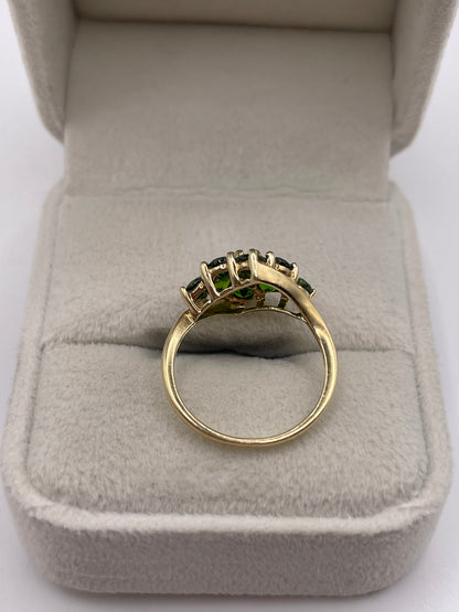 9ct gold diopside cluster ring