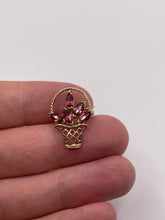 Load image into Gallery viewer, 9ct gold tourmaline flowers pendant / brooch
