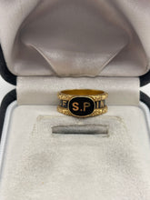 Load image into Gallery viewer, Antique 18ct gold enamel mourning ring

