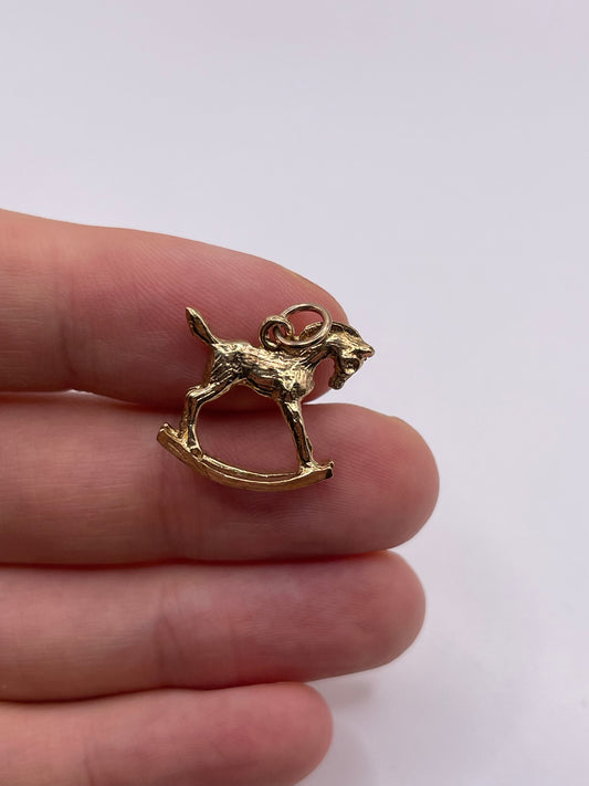 9ct gold rocking horse charm