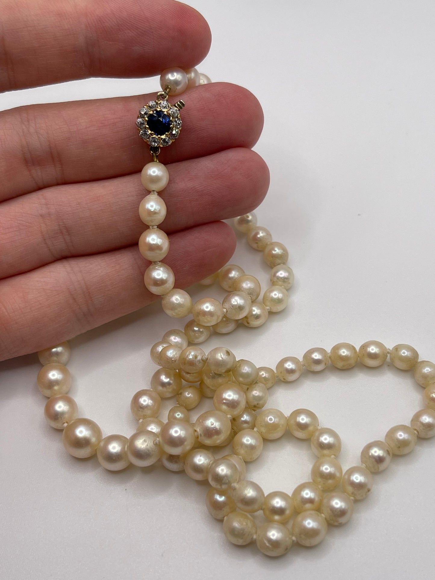 9ct gold sapphire and diamond necklace