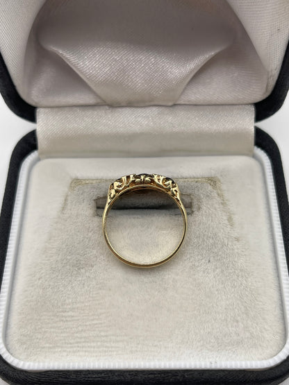 9ct gold sapphire and diamond ring