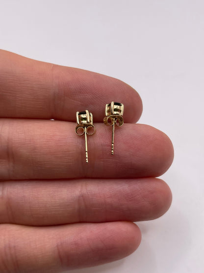 9ct gold diopside earrings