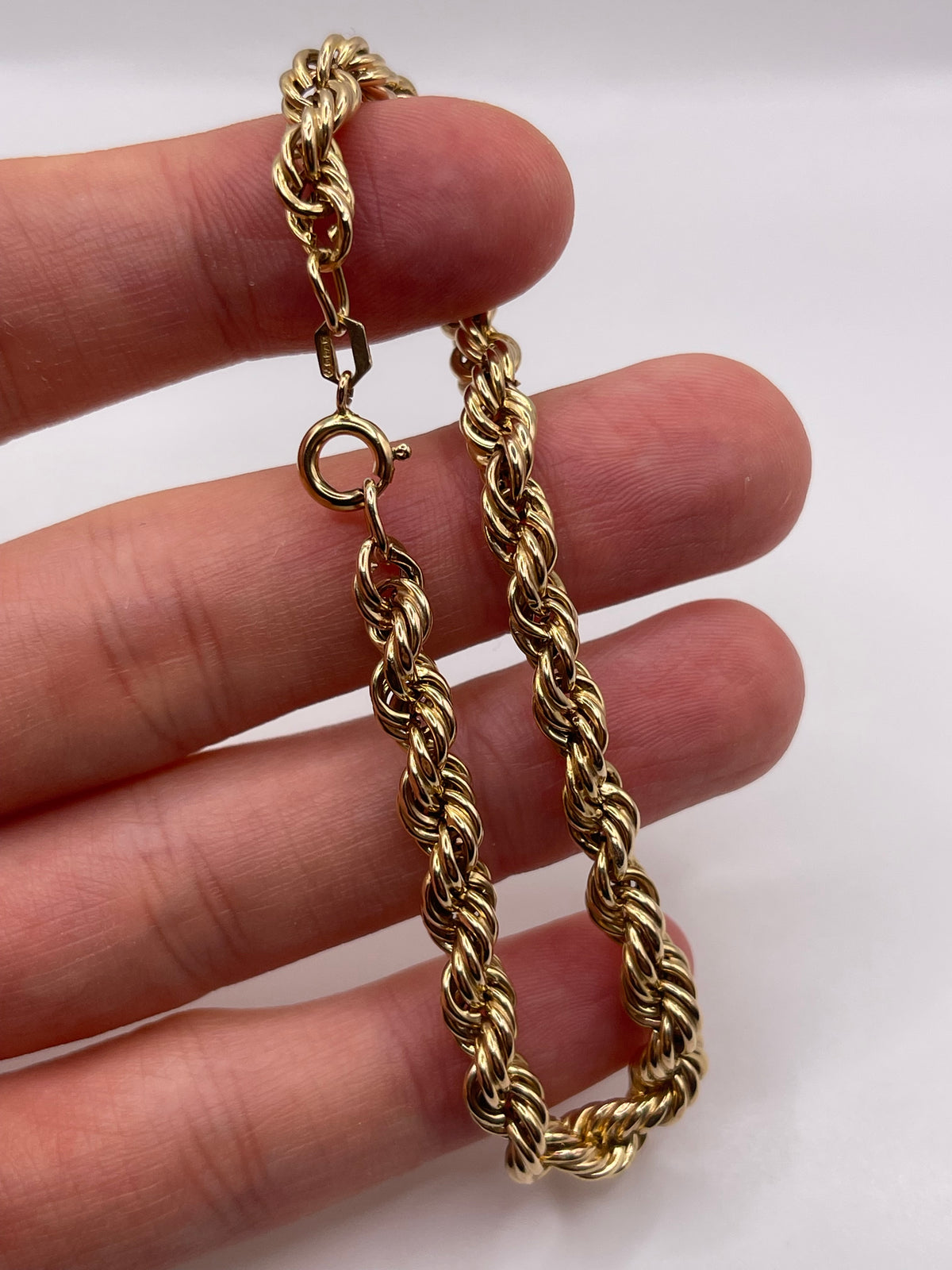 9ct gold rope bracelet