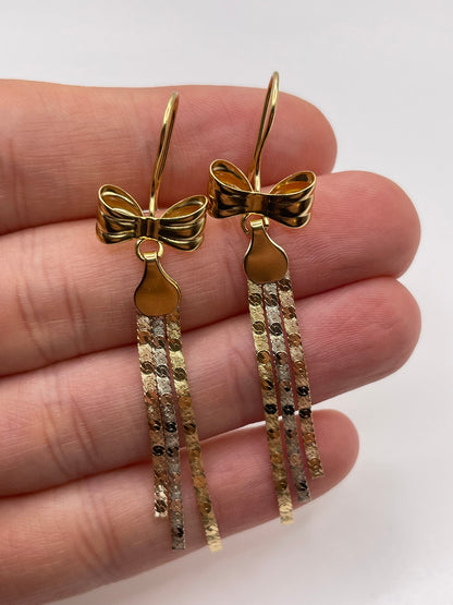 18ct gold bow earrings