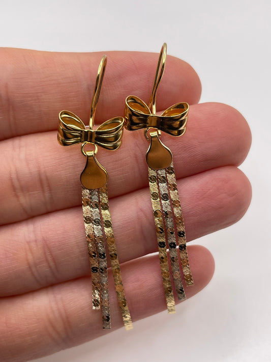 18ct gold bow earrings