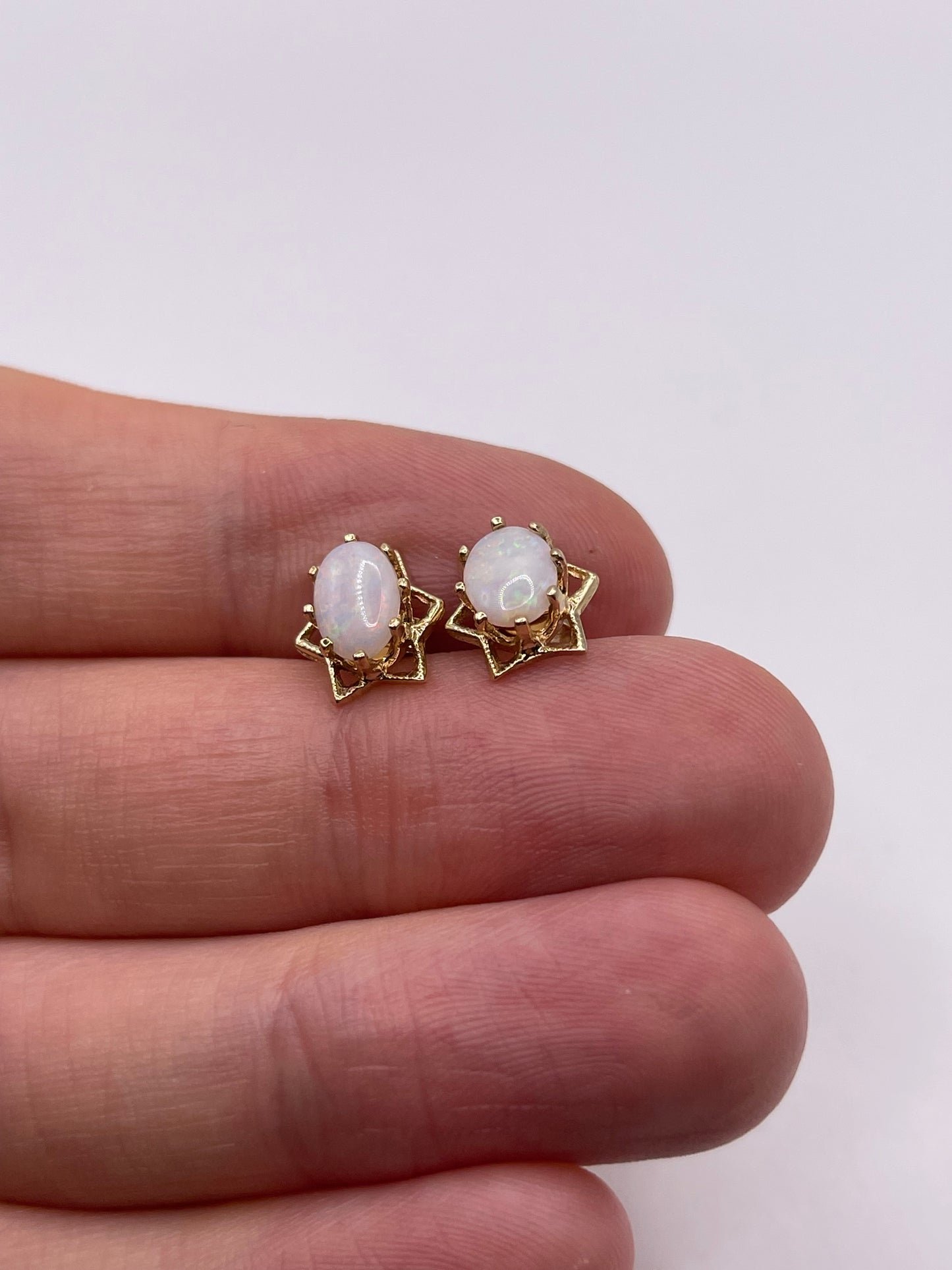 9ct gold opal earrings