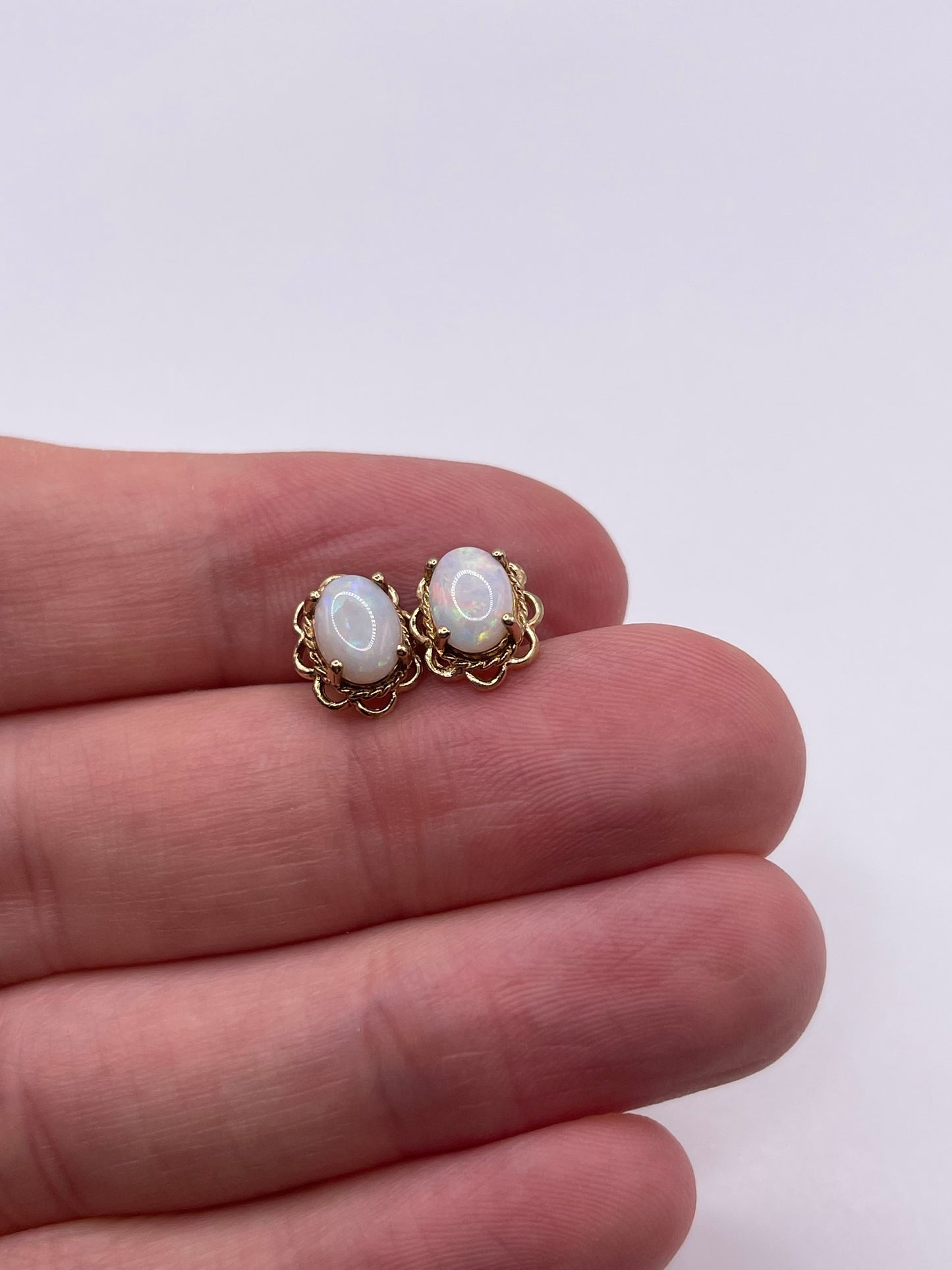 9ct gold opal earrings