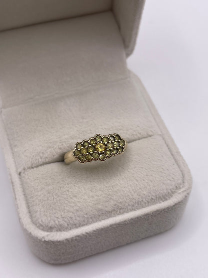 9ct gold quartz cluster ring