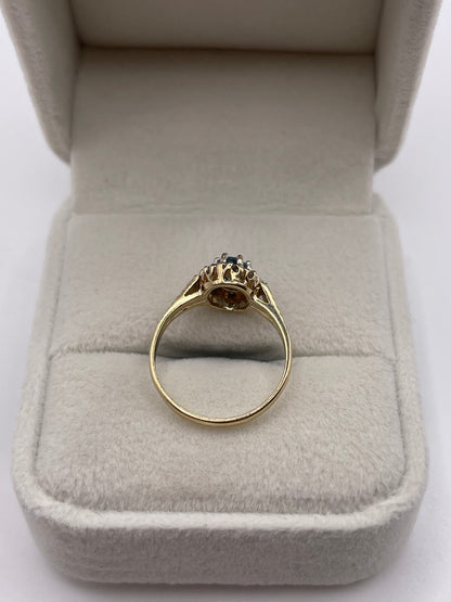 9ct gold topaz and diamond ring