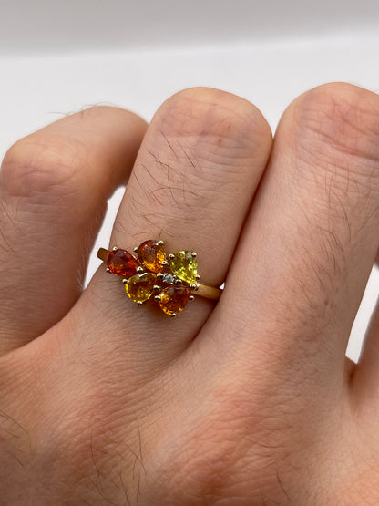 9ct gold sapphire and diamond ring