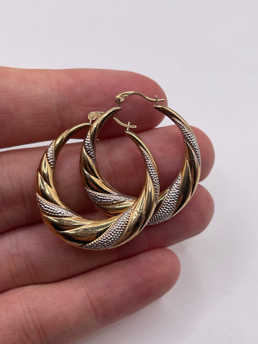 9ct gold creole earrings
