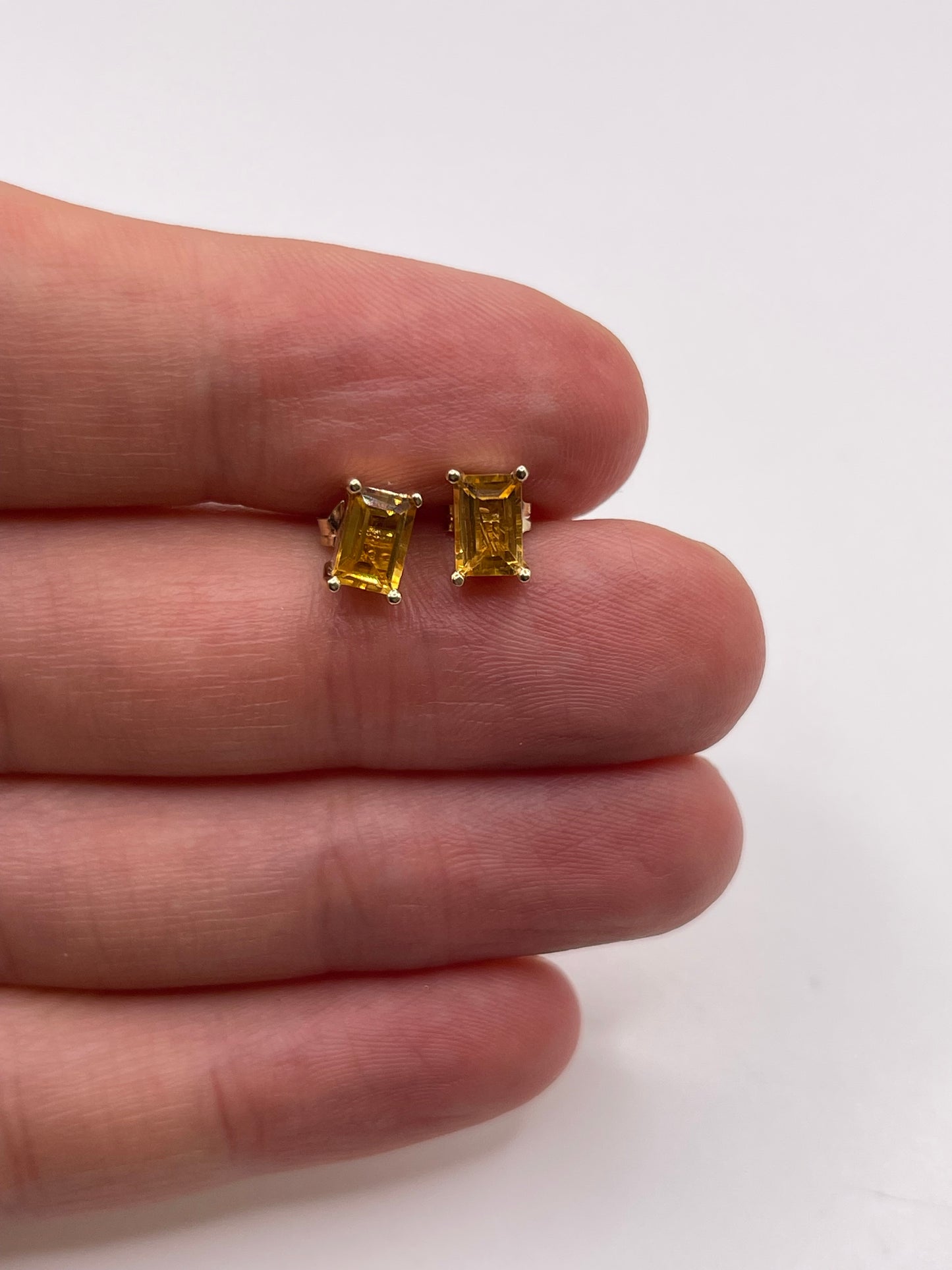 9ct gold citrine earrings