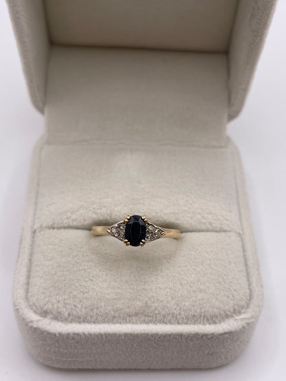 9ct gold sapphire and diamond ring