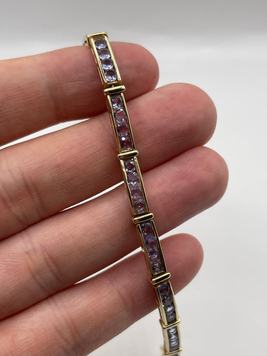 9ct gold tanzanite bracelet