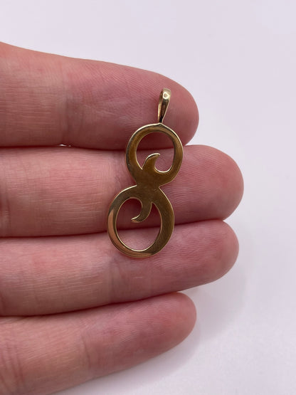 9ct gold initial S pendant