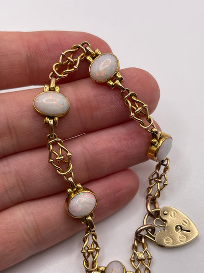 9ct gold opal bracelet