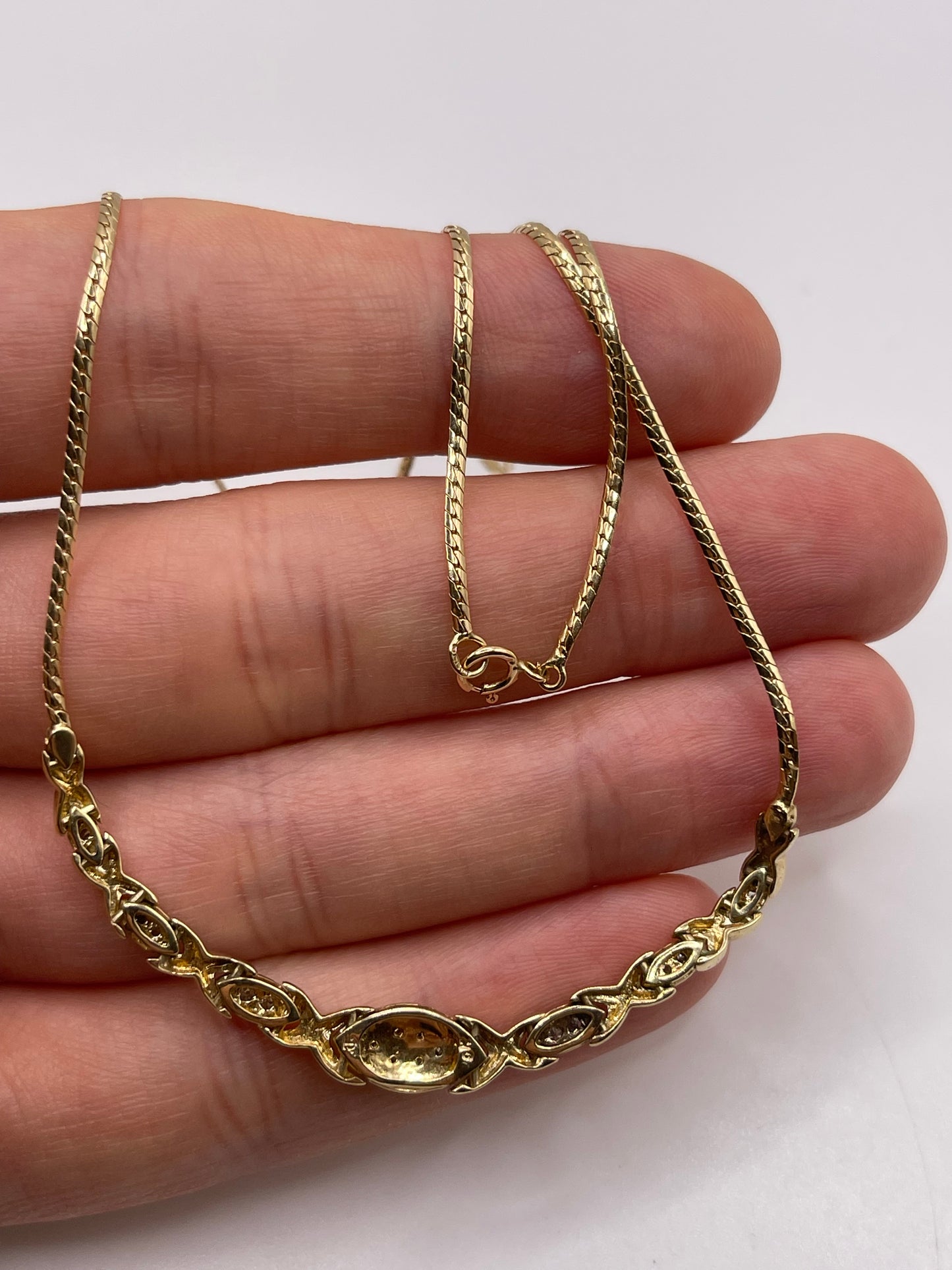 9ct gold diamond cluster necklace