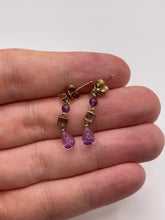Load image into Gallery viewer, 9ct gold amethyst earrings
