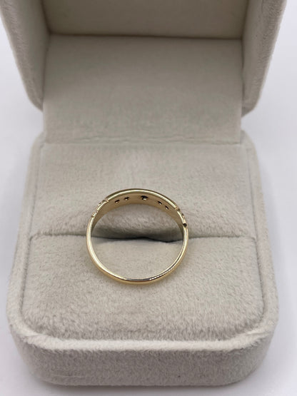 9ct gold sapphire gypsy ring