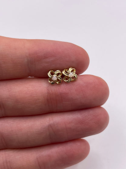 9ct gold opal earrings