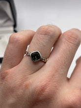 Load image into Gallery viewer, 9ct white gold tourmaline and zircon ring
