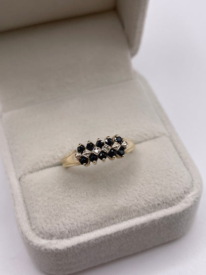 9ct gold sapphire and diamond ring