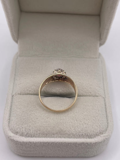 9ct gold ruby and diamond ring