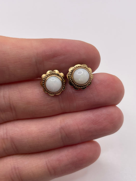 9ct gold opal earrings