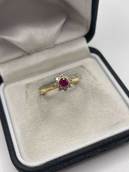 18ct gold ruby and diamond ring
