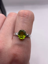 Load image into Gallery viewer, 9ct white gold peridot ring
