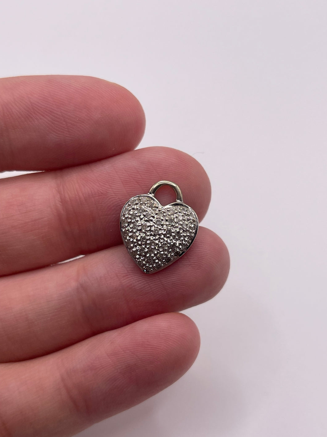 9ct white gold diamond heart pendant