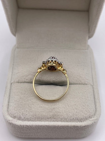 9ct gold ruby and diamond ring