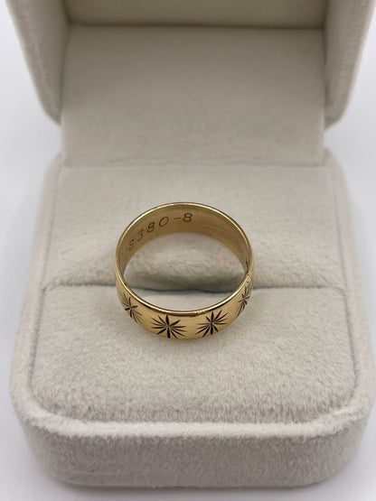 9ct gold patterned band