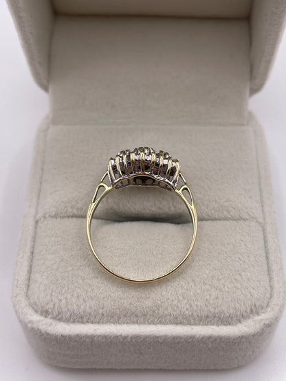 9ct gold aquamarine and diamond ring
