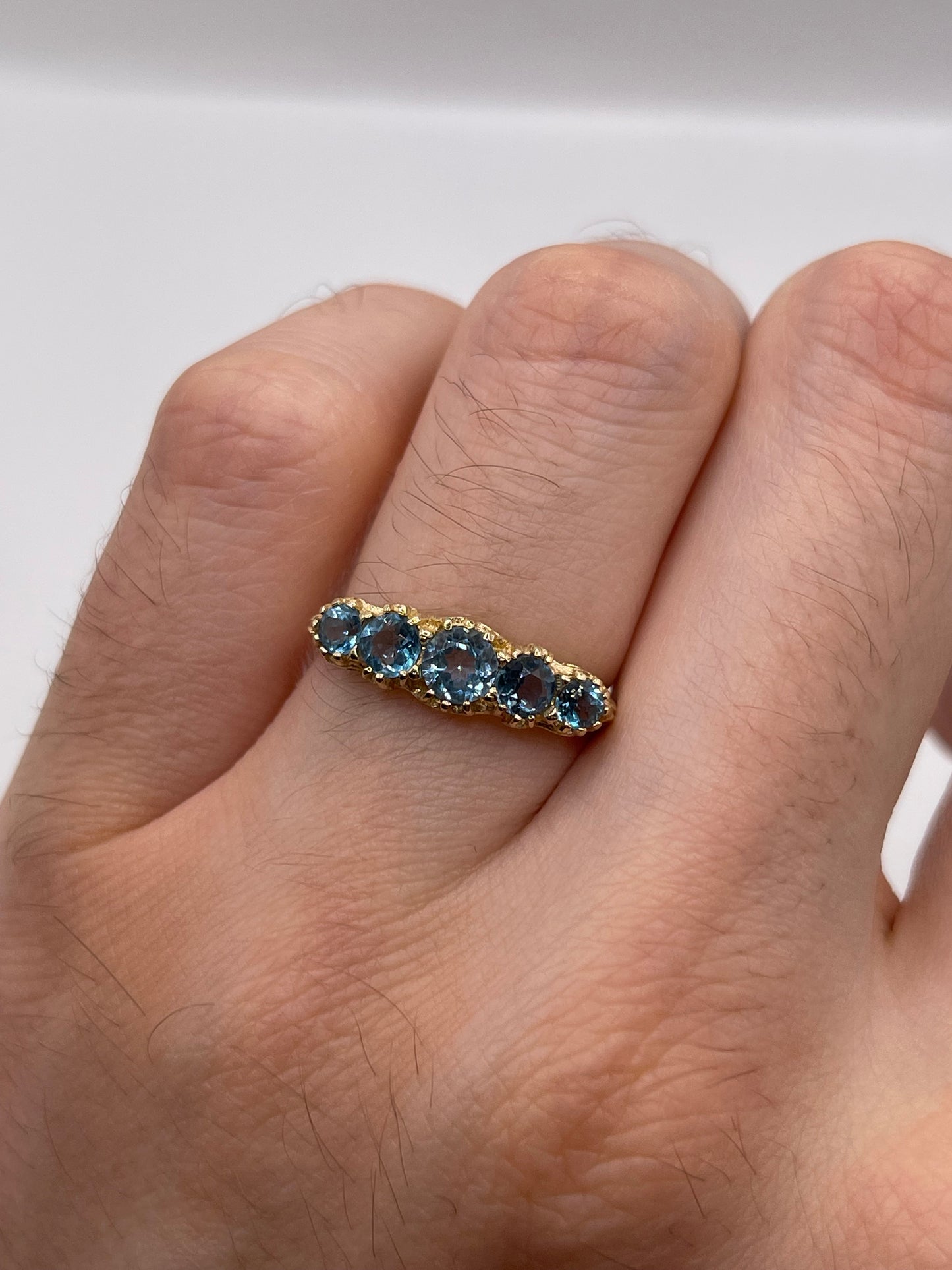 9ct gold blue topaz ring