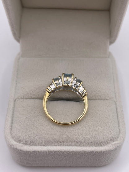 9ct gold topaz and diamond ring